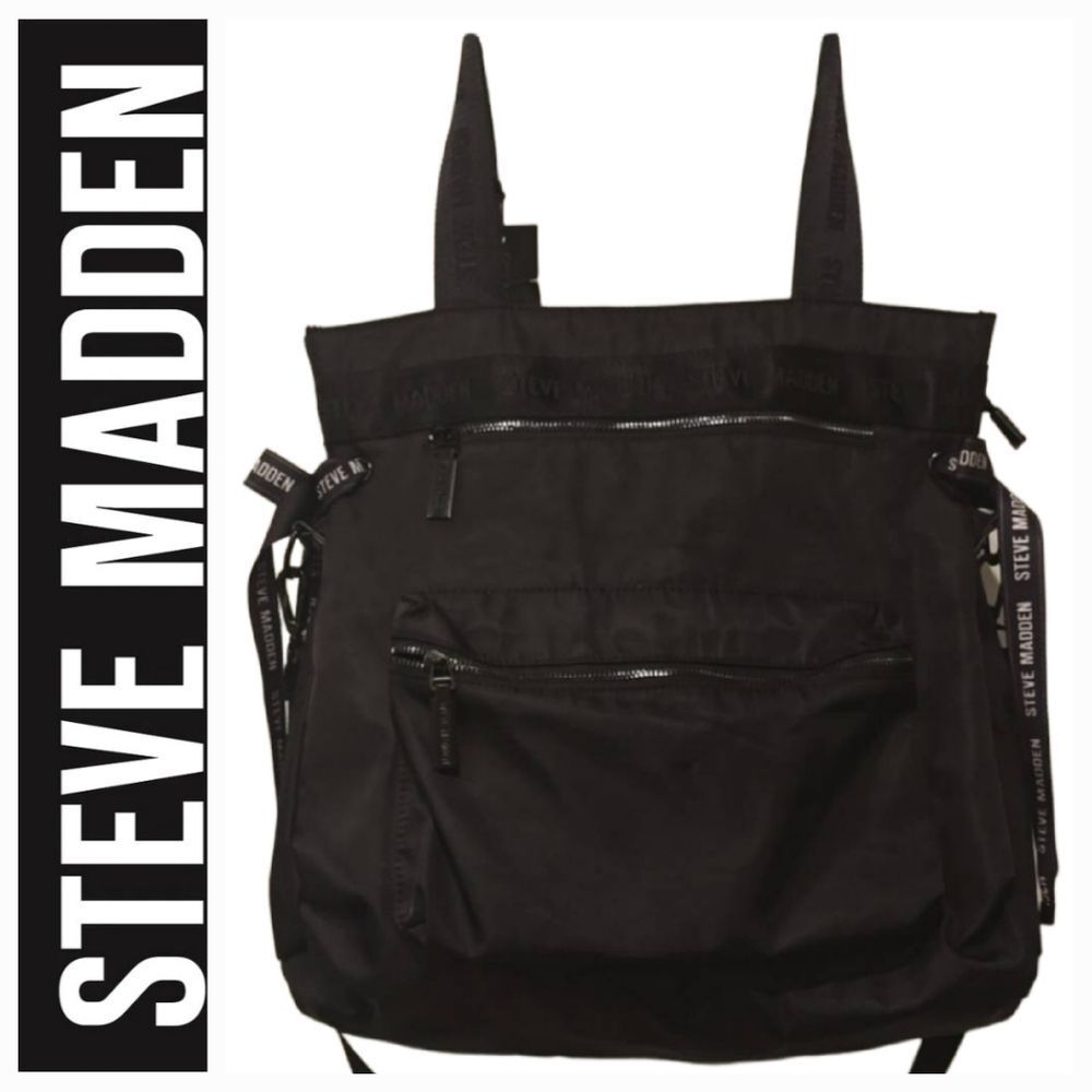 Steve Madden BLee Logo Tie Tote Bag- Black